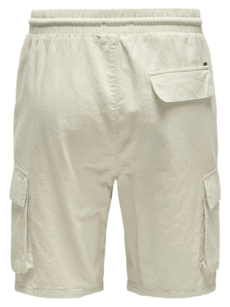 ONSSINUS CARGO 0007 COT LIN SHORTS silver lining