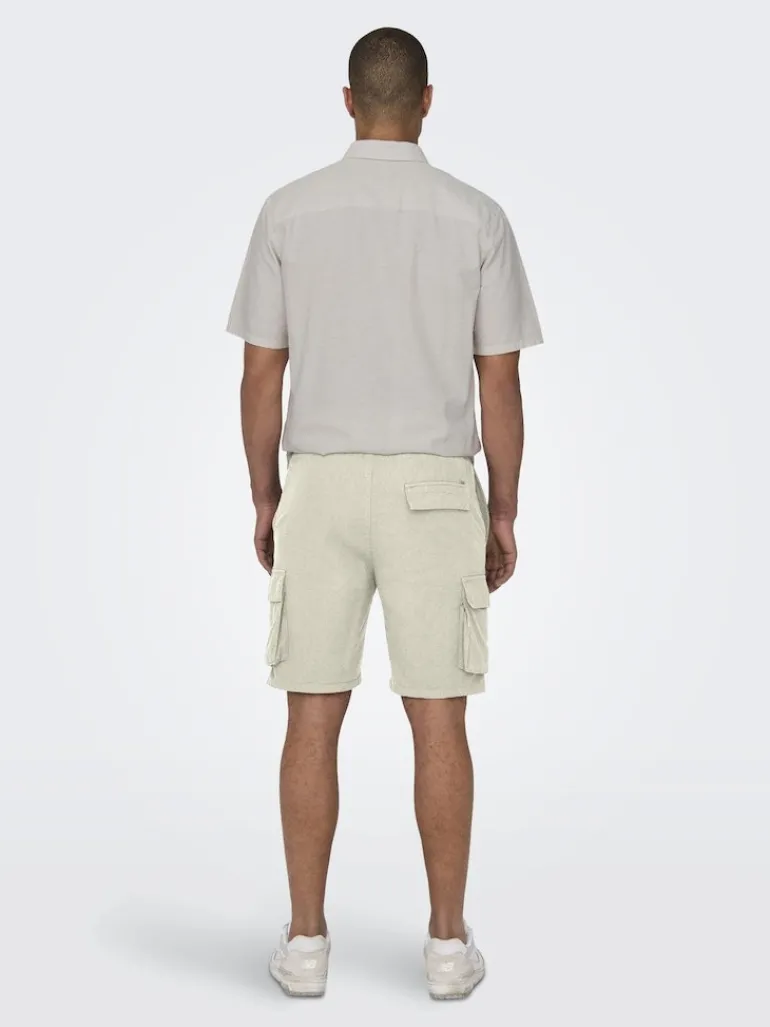 ONSSINUS CARGO 0007 COT LIN SHORTS silver lining