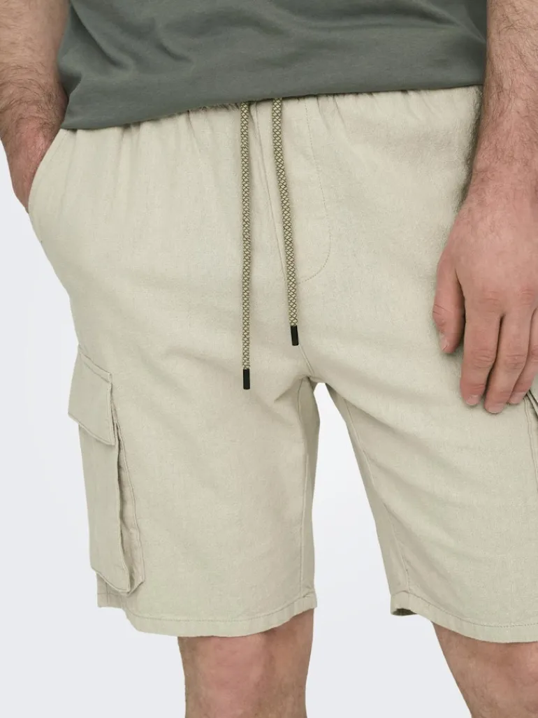 ONSSINUS CARGO 0007 COT LIN SHORTS silver lining