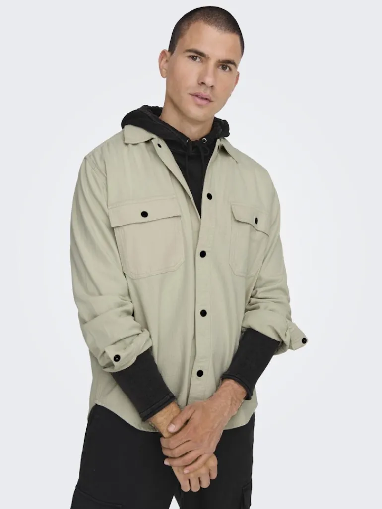 ONSTEAM RLX FABRIC MIX LS SHIRT moonstruck