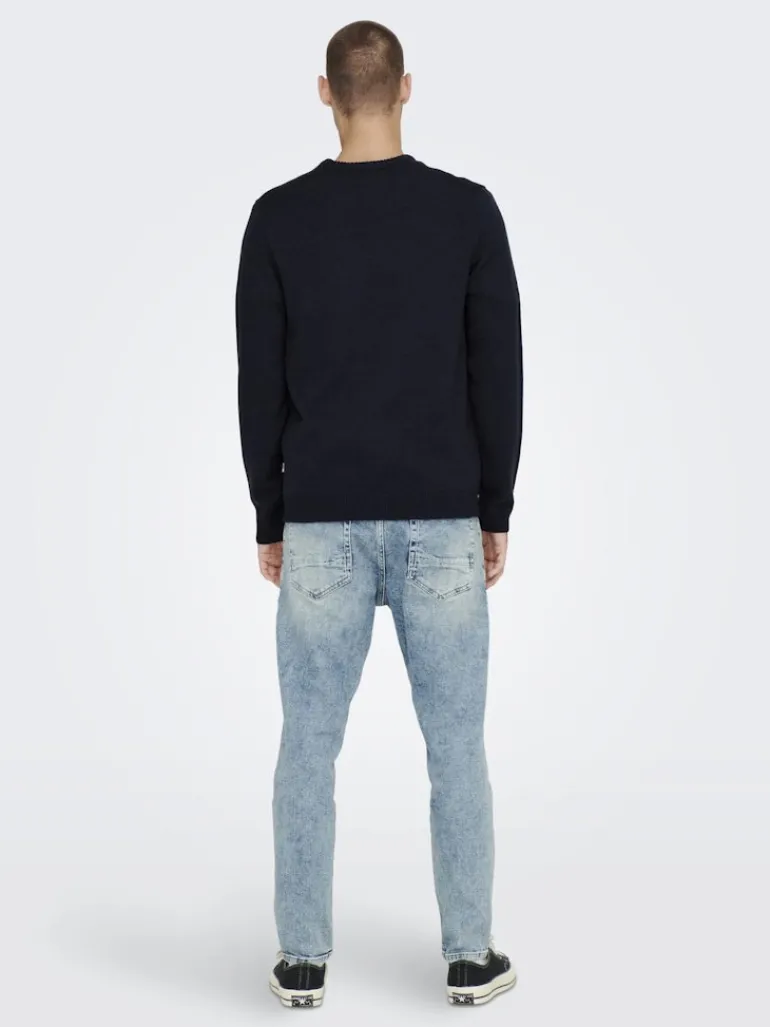 ONSXMAS REG FUNNY CREW KNIT dark navy