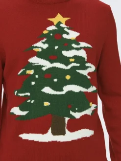 ONSXMAS REG FUNNY CREW KNIT pompeian red