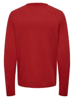 ONSXMAS REG 5 PLACEMENT CREW KNIT pompeian red1