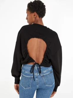 OPEN BACK CREW NECK ck black