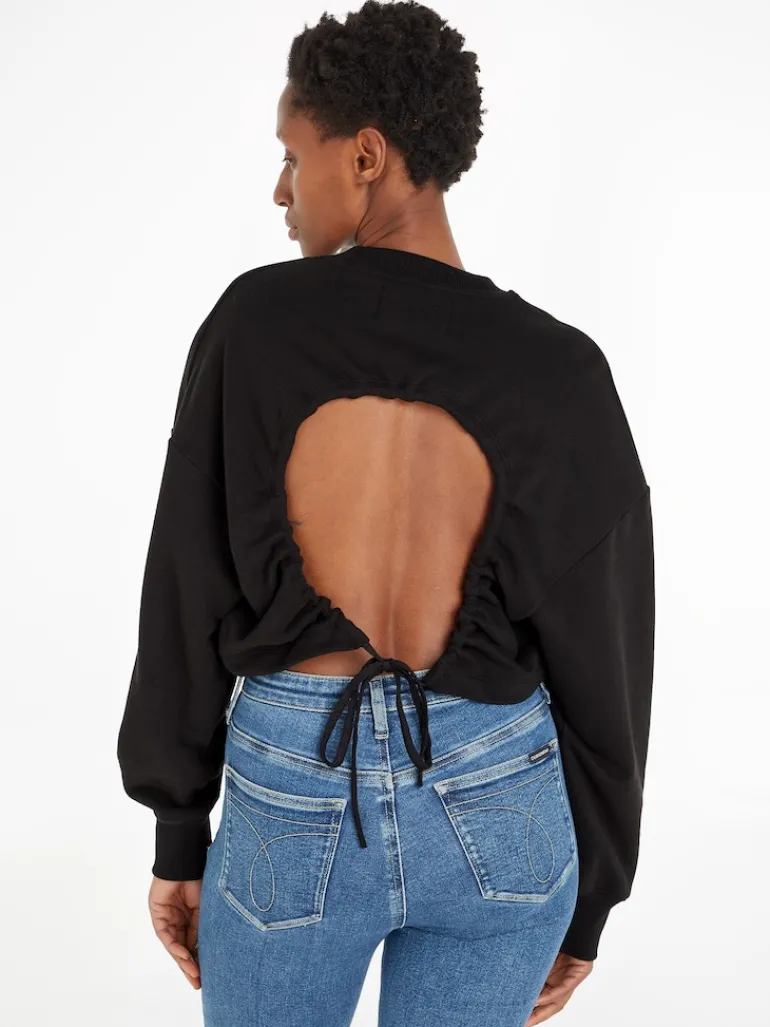 OPEN BACK CREW NECK ck black
