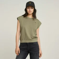 Open back loose sleeveless top wmn ensis green
