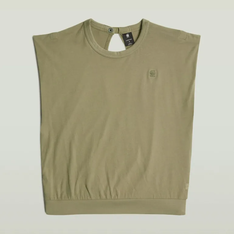 Open back loose sleeveless top wmn ensis green