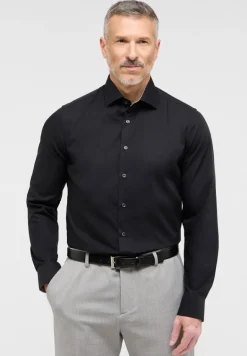 Original Shirt Popeline Langarm schwarz