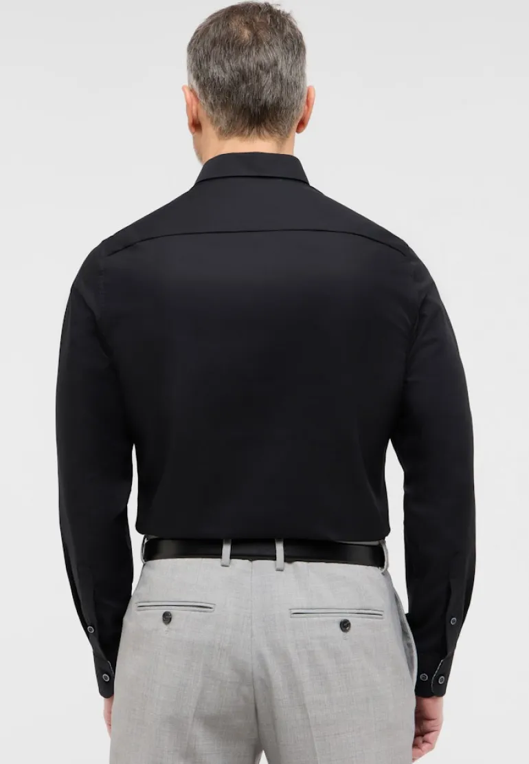 Original Shirt Popeline Langarm schwarz