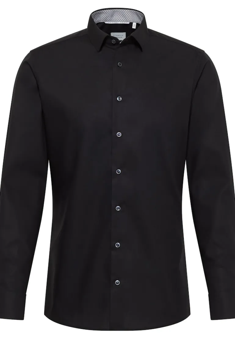 Original Shirt Popeline Langarm schwarz