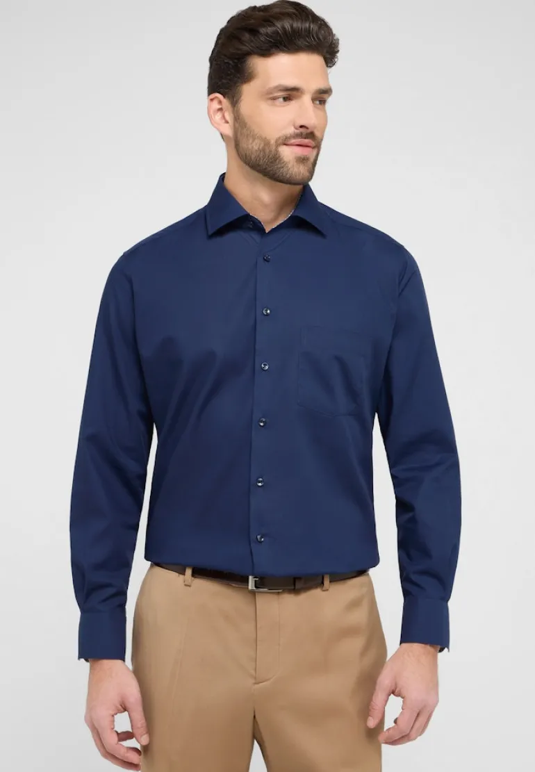 Original Shirt Popeline Langarm navy