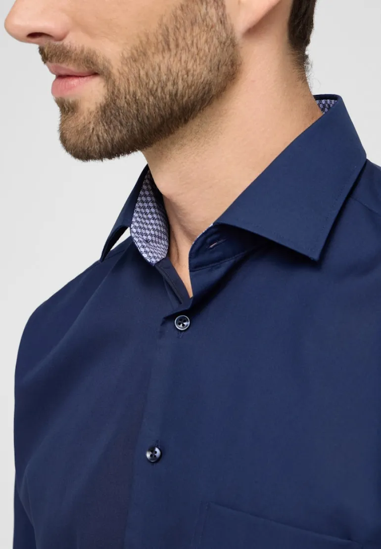 Original Shirt Popeline Langarm navy