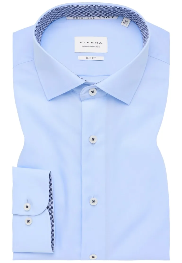 Original Shirt Popeline Langarm hellblau
