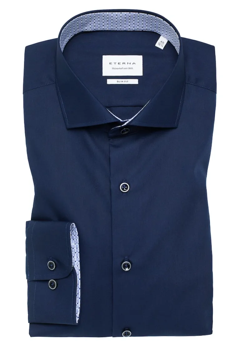 Original Shirt Popeline Langarm navy