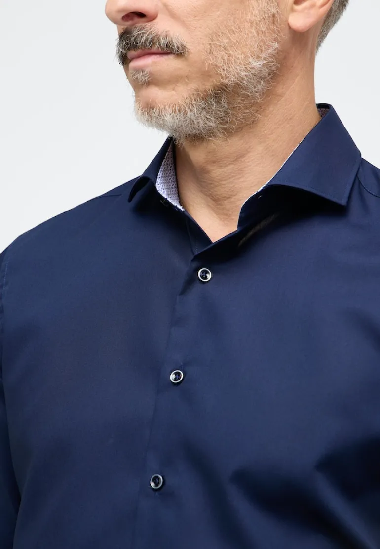 Original Shirt Popeline Langarm navy