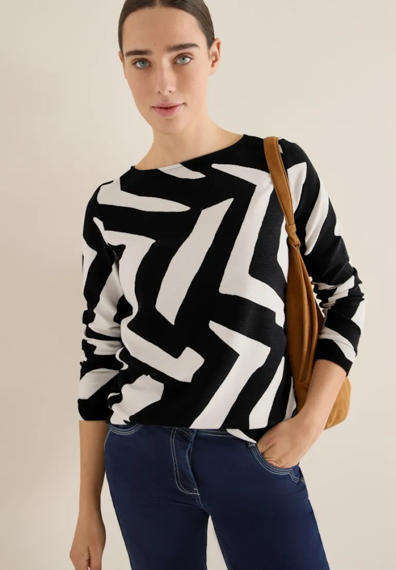 Ottoman Shirt mit Muster light greige