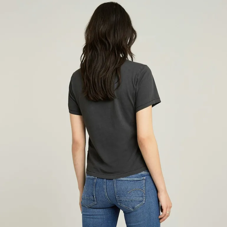 Overdyed front seam r t wmn dk black gd