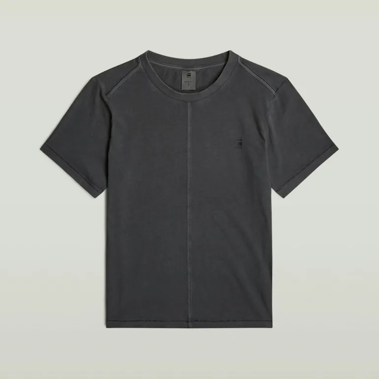 Overdyed front seam r t wmn dk black gd