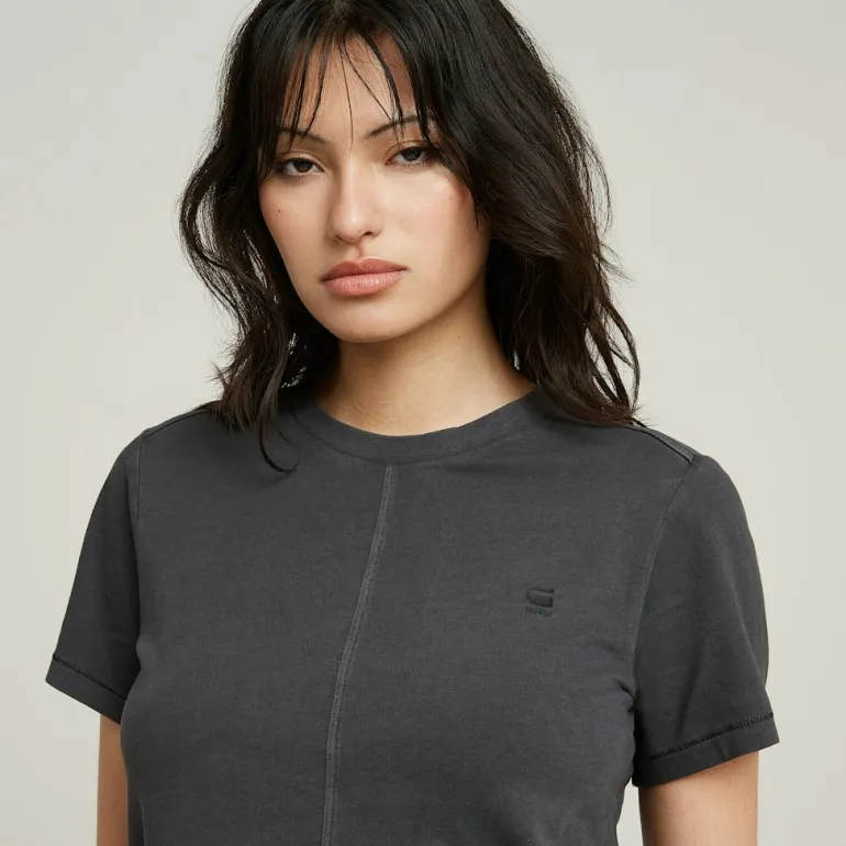Overdyed front seam r t wmn dk black gd