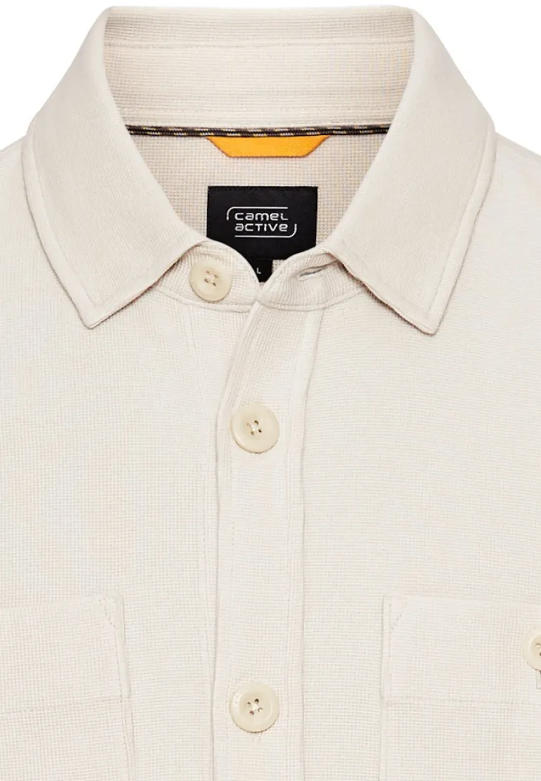 Overshirt aus reiner Baumwolle beige
