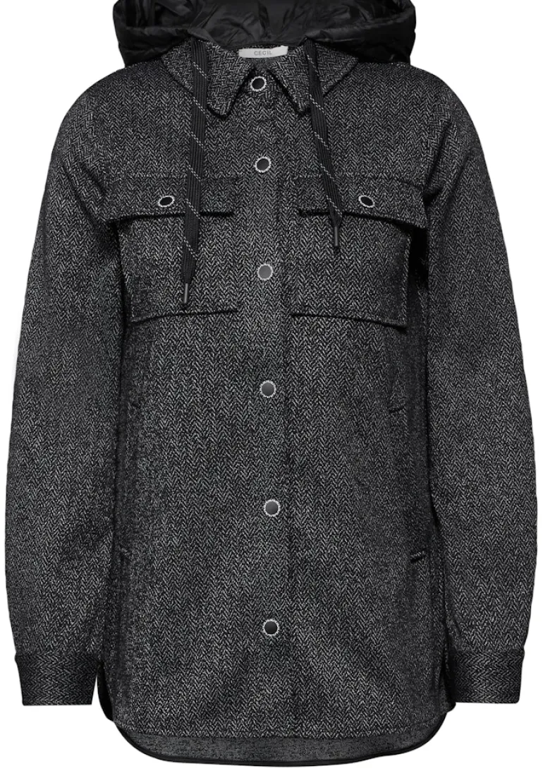 Overshirt mit Kapuze black