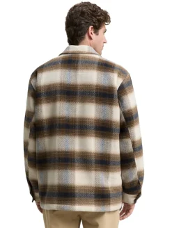 Overshirt mit Karomuster brown blue check