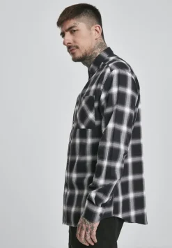 Oversized Checked Shirt blk, wht