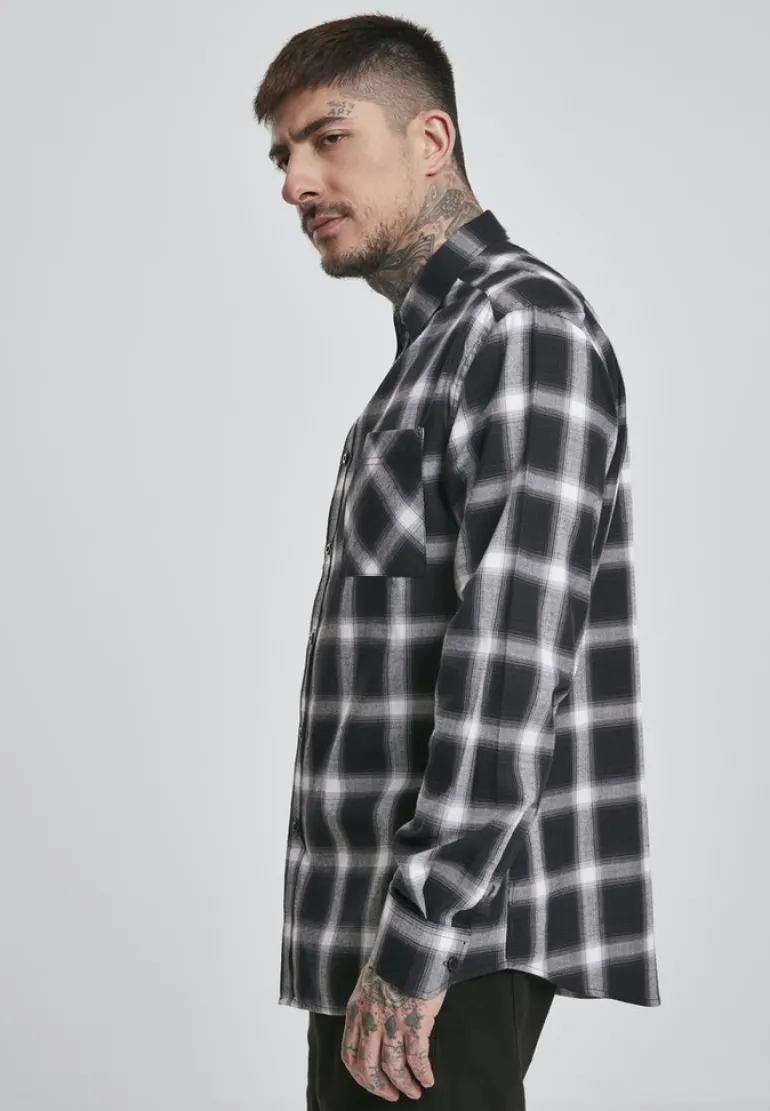 Oversized Checked Shirt blk, wht