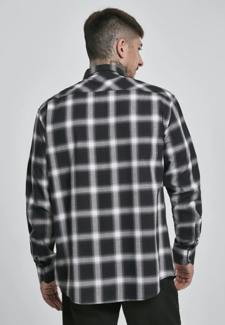 Oversized Checked Shirt blk, wht