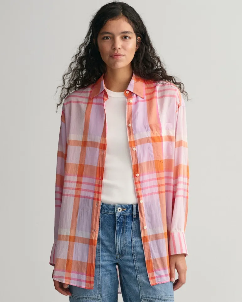 Oversized Madras Bluse soothing lilac