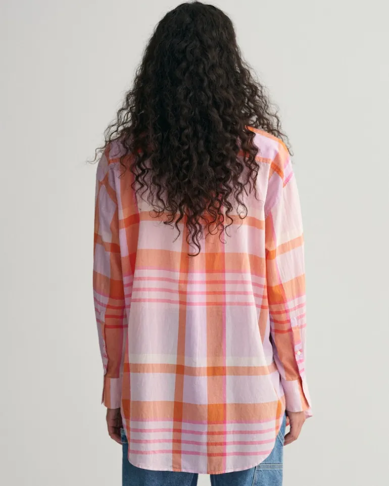 Oversized Madras Bluse soothing lilac