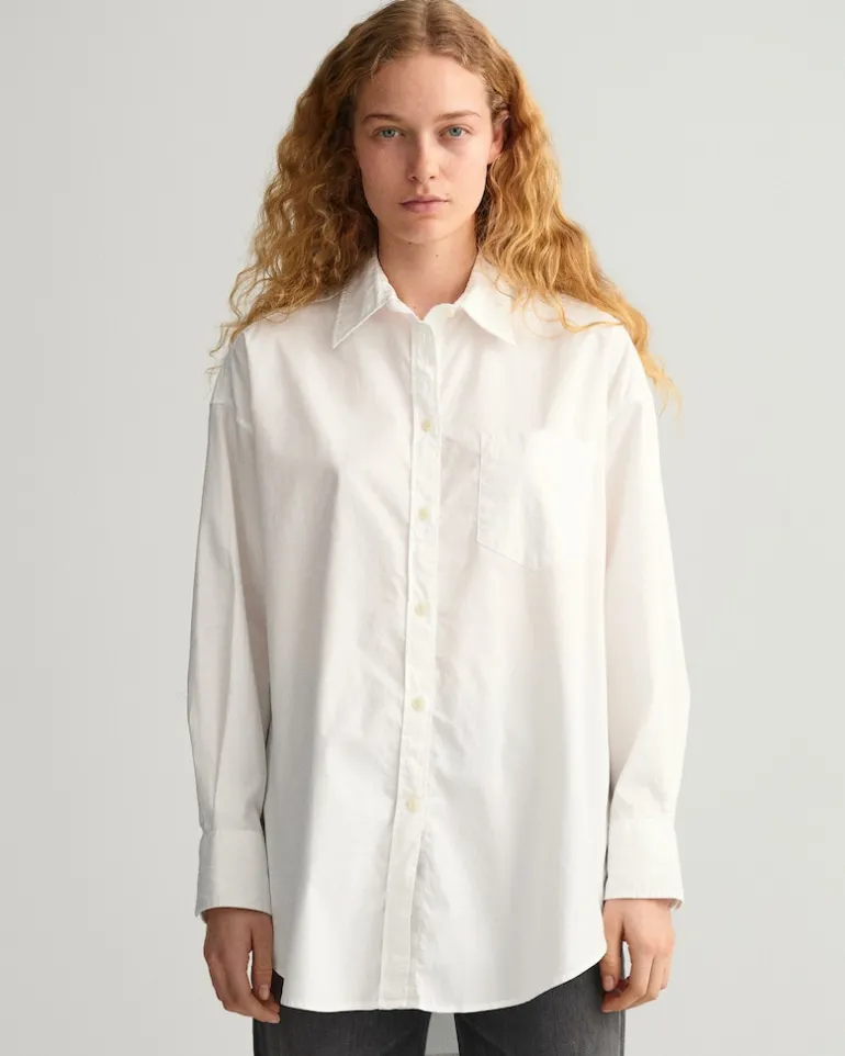 Oversized Oxford-Bluse white