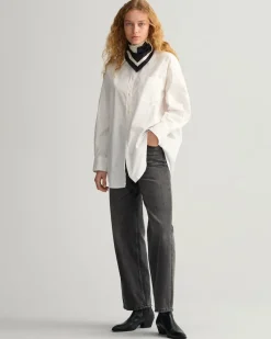 Oversized Oxford-Bluse white