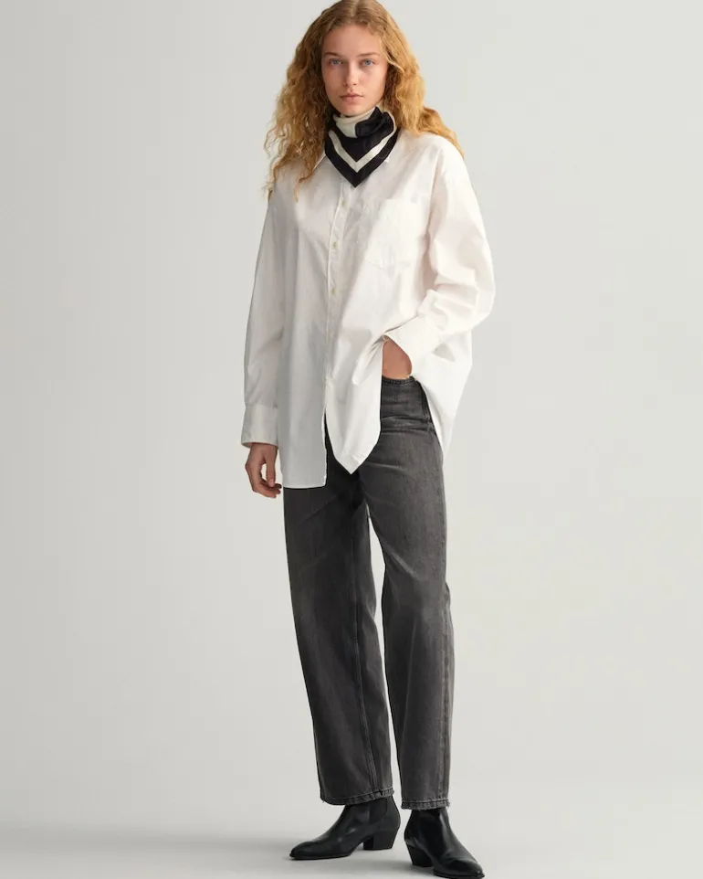 Oversized Oxford-Bluse white