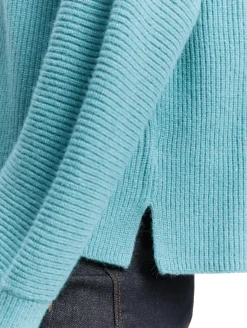 Oversize Rollkragenpullover tropical teal melange