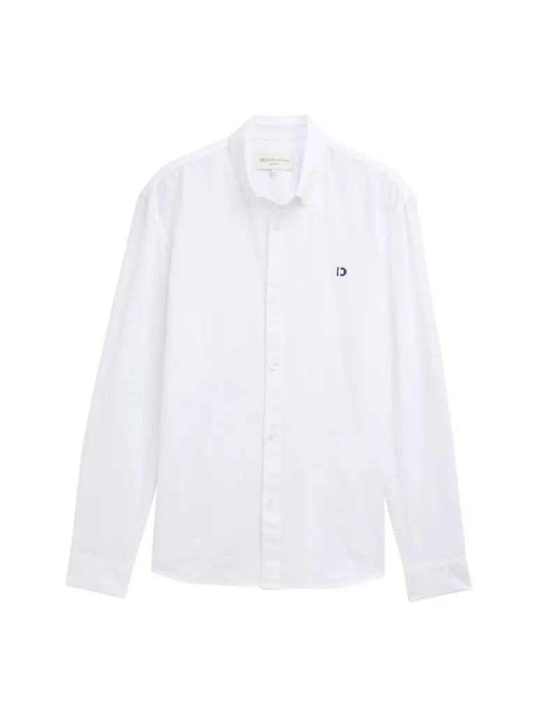 Oxford Hemd mit Logo-Stickerei white
