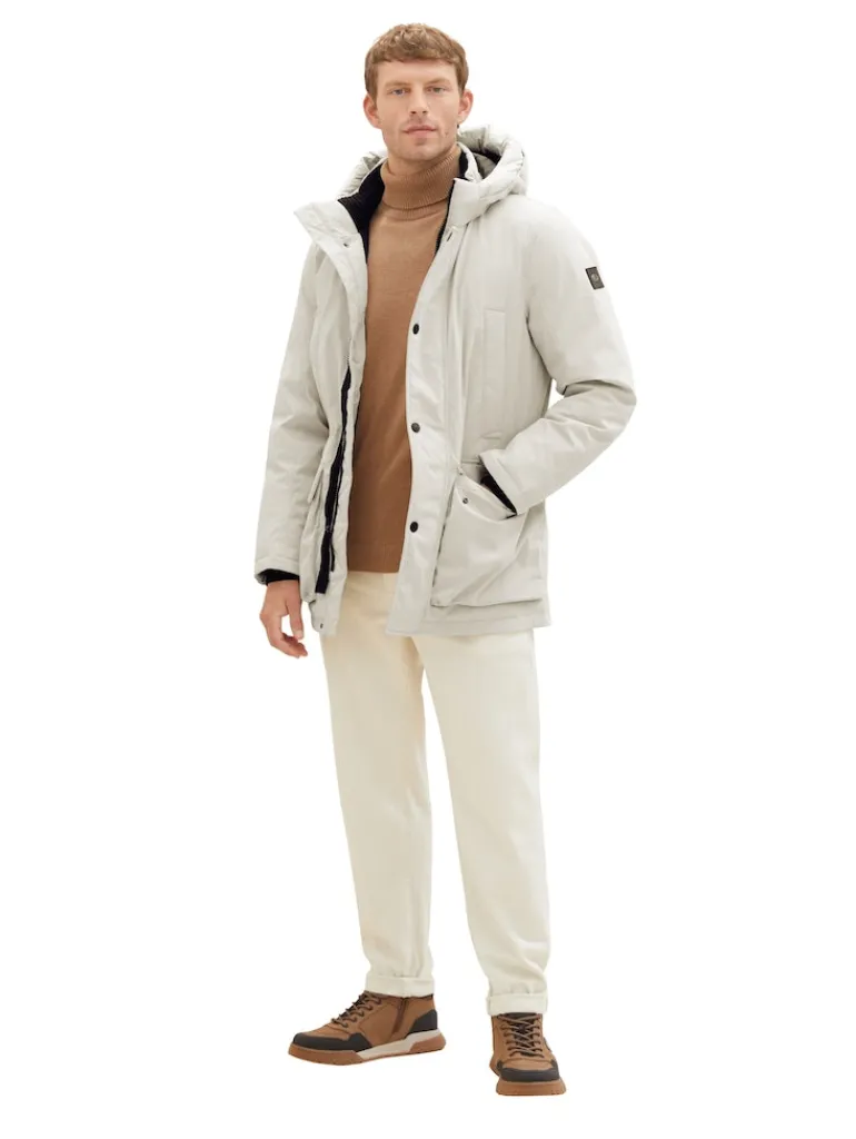 Parka mit abnehmbarer Kapuze beige alfalfa