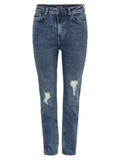 PCBELLA HW TAP DEST ANK JEANS MB NOOS medium blue denim