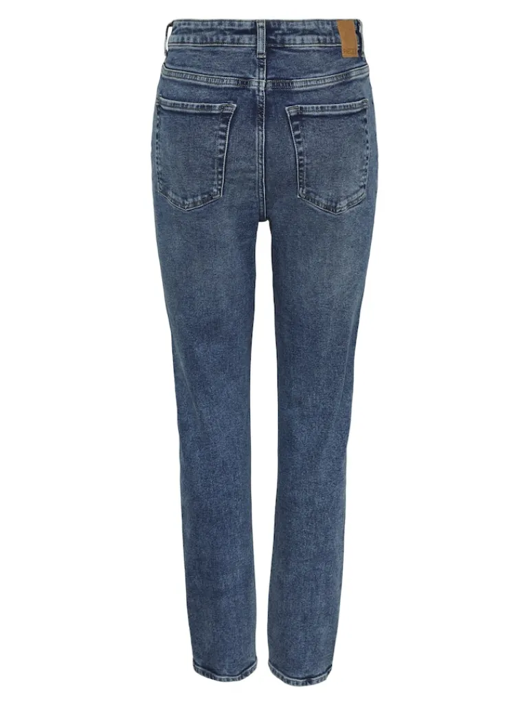 PCBELLA HW TAP DEST ANK JEANS MB NOOS medium blue denim