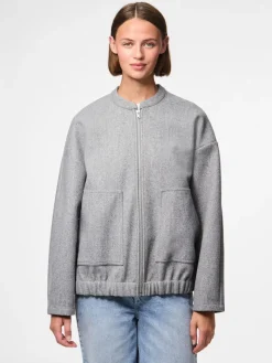PCDEBBIE LS BOMBER JACKET NOOS BC light grey melange