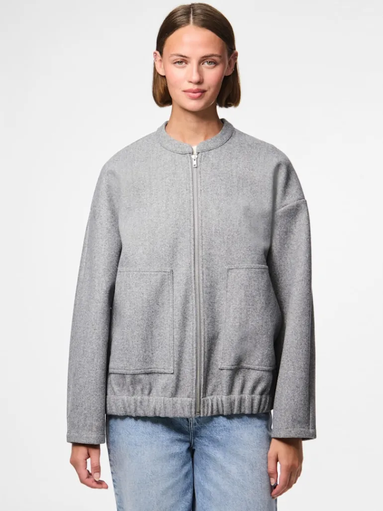 PCDEBBIE LS BOMBER JACKET NOOS BC light grey melange