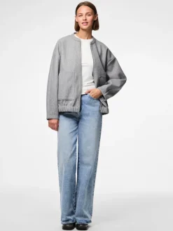PCDEBBIE LS BOMBER JACKET NOOS BC light grey melange