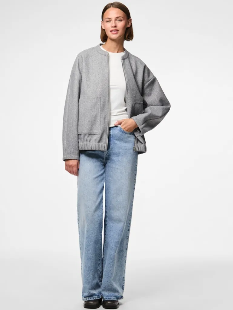 PCDEBBIE LS BOMBER JACKET NOOS BC light grey melange