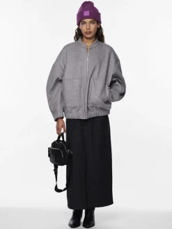 PCDEBBIE LS BOMBER JACKET NOOS BC light grey melange