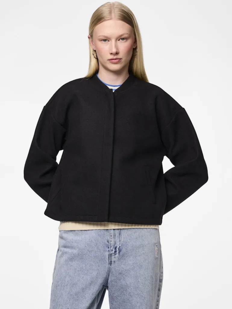 PCJOLENE LS BOMBER NOOS black