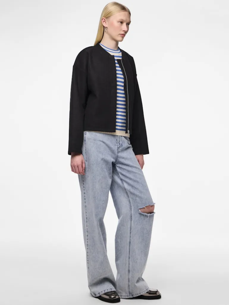 PCJOLENE LS BOMBER NOOS black