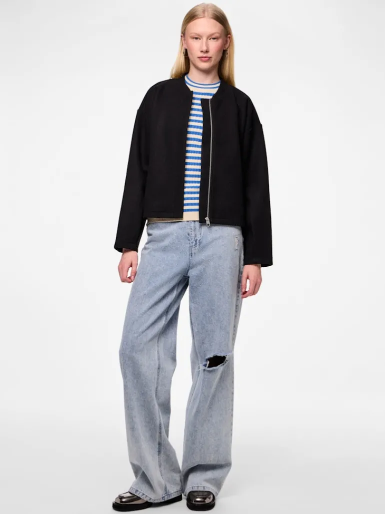 PCJOLENE LS BOMBER NOOS black