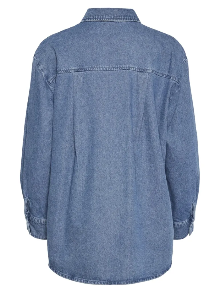 PCMAISIE LS DENIM SHIRT NOOS BC medium blue denim