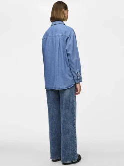 PCMAISIE LS DENIM SHIRT NOOS BC medium blue denim