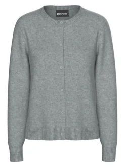 PCMALOU LS KNIT CARDIGAN NOOS BC medium grey melange